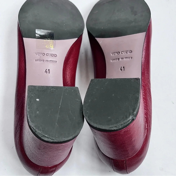 L’idea By Lori Minimalist Grandma Leather Chunky Heel Pump Size 41 US 11 - Picture 12 of 14